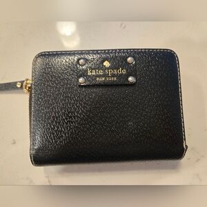 Kate Spade Black Wallet With Polka Dot Interior